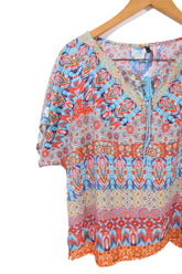 חולצה אתנית צבעונית ונשפכת-XL